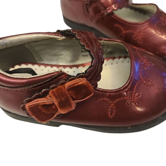 GEORGE Mary Janes Baby Ruby Embroidered Velvet Bow‎ sz 4 NWOT - Picture 7 of 9